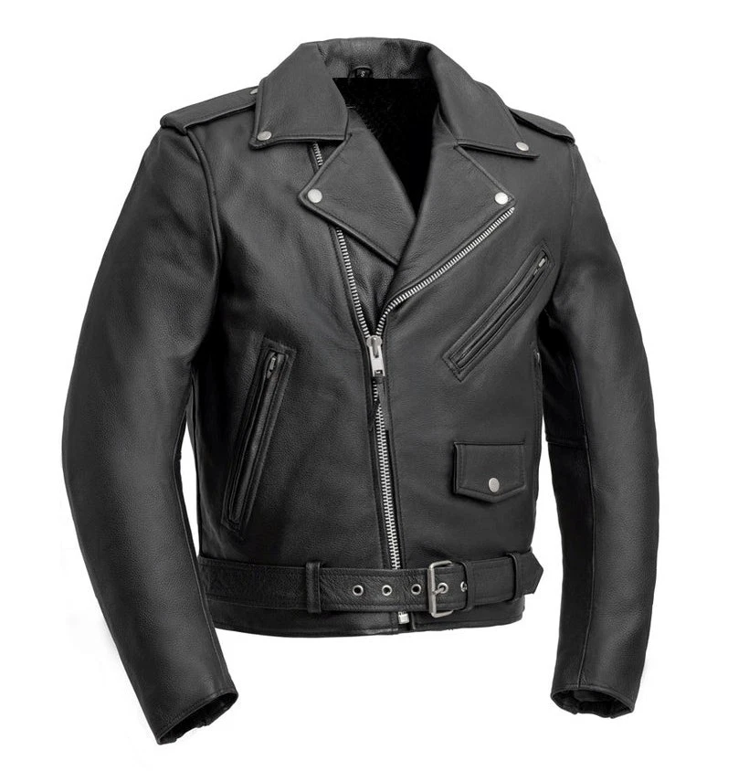 Men’s Genuine Leather Motorcycle Jacket with Concealed Carry Pockets (M200)