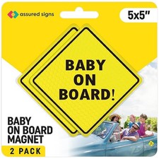 MAGNET Sign for Car - 2 Pack, 5" by 5" - Essential Magnetic Sticker for Bumper -
