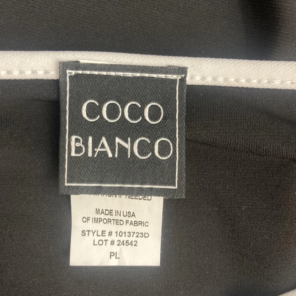 Coco Bianco Ruffle Bell Sleeve Shirt Womens PL Petite Large Black White Made USA - Image 4 of 4