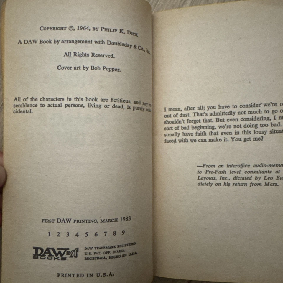 Philip K Dick / The Three Stigmata of Palmer Eldritch 1st DAW printing 1983 - Image 2 of 4