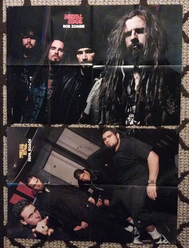 Rob Zombi Lemmy Kilminster Papa Roach pop out Metal Edge mag. giant poster 80s