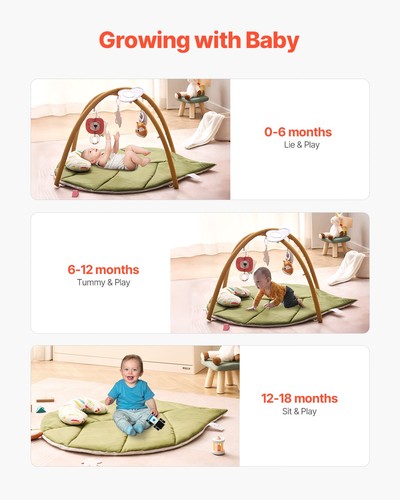 VEVOR Tapis d'Éveil Bébé de Jeu d'Activité avec Jouets Sensoriels 1090 x 850 mm - Photo 2/12