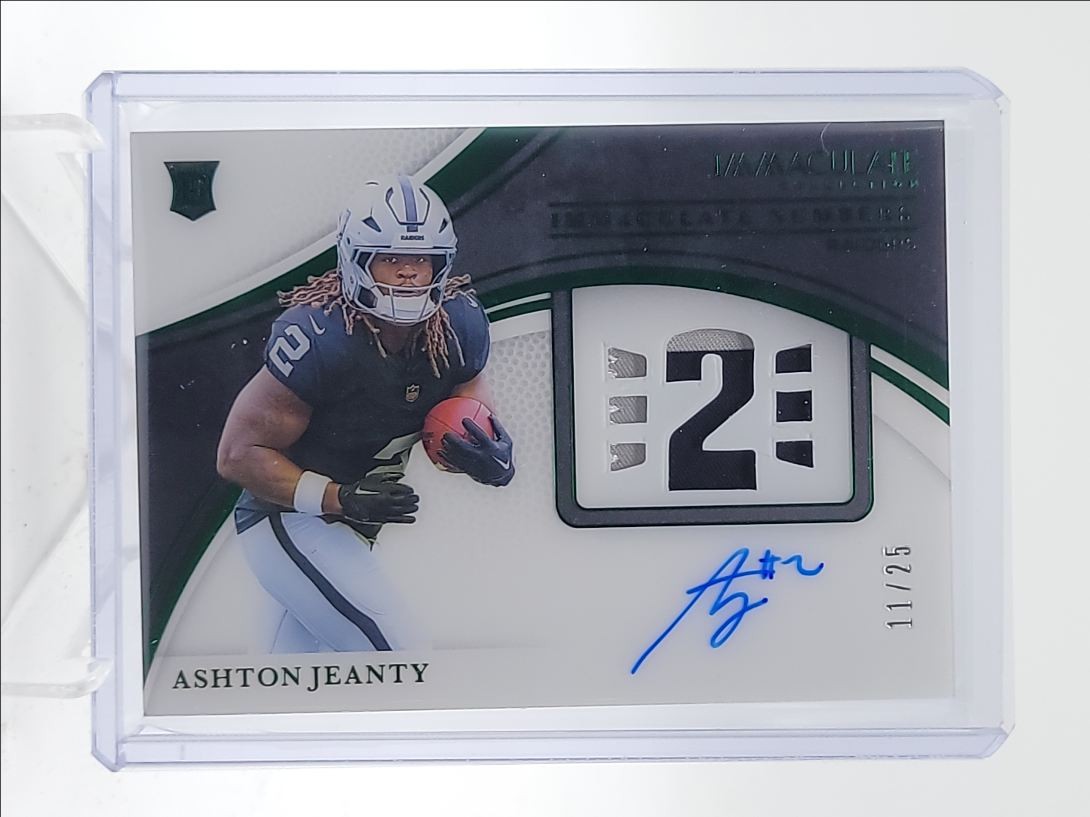 ASHTON JEANTY 2025 IMMACULATE NUMBERS RPA ROOKIE PATCH RC AUTO /25 Q4282