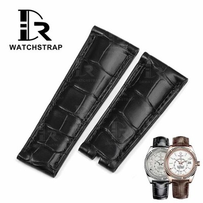 Compatible for Rolex Sky Dweller leather strap (black, brown, red)
