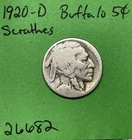 1920-D Buffalo 🦬 Indian Head Nickel 5c Scratches Album Filler
