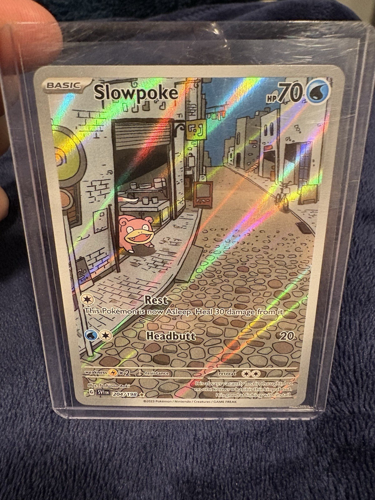 Pokemon Slowpoke Holofoil Card 204/198 Scarlet Violet Base Set | Pokemon Cards!
