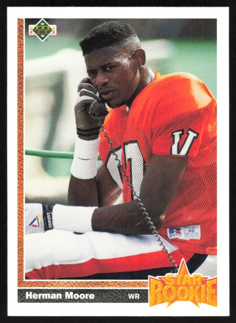 1991 Upper Deck Star Rookie Herman Moore RC #17 Detroit Lions