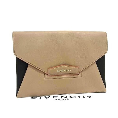 GIVENCHY Antigona Envelope Clutch Bag Black Leather Unisex