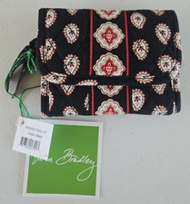 Vera Bradley Classic Black Pocket Wallet NWT Retired 2006 Paisley Card Case