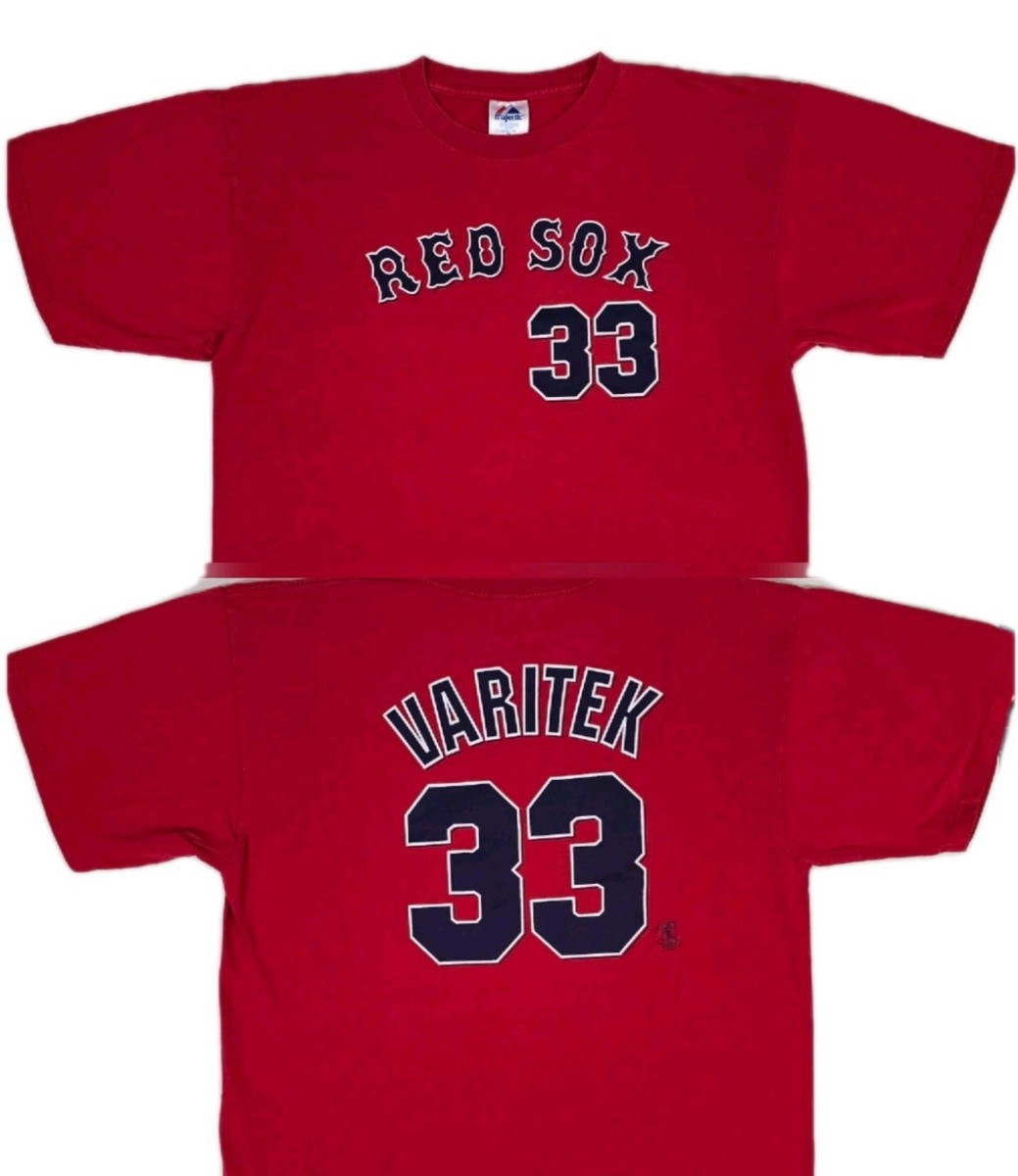 Majestic JASON VARITEK #33 Boston Red Sox Graphic T-Shirt Red Y2K