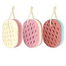 Small Body Bath Sponges for Women, Kids, Soft  Exfoliating, 3  Pack