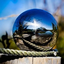 6PCS Steel Silver Mirror Sphere Hollow Gazing Ball Home Garden Ornament Decor