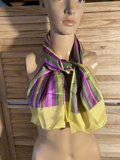 Vintage All Acetate Made in Japan Colorful Stripe Scarf WPL 10360