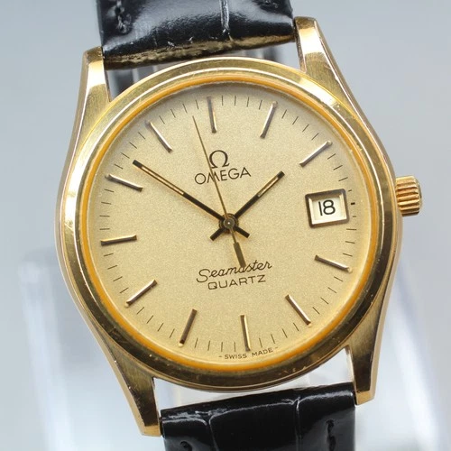 [Near Mint] OMEGA Seamaster Cal.1342 Push Crown Quartz Men's Watch From JAPAN