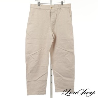 LNWOT #1 MENSWEAR De Bonne Facture France pantaloni twill larghi ecrù naturali 50 senza prezzo di riserva