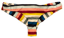 VOLCOM Women's Small Multicolor RAINBOW SLIGHT CHEEKY Bikini Swim Bottoms New