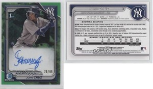 2024 Bowman Sapphire Edition Chrome Prospects Green /99 John Cruz #BSPA-JCZ Auto