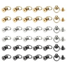 60 Pcs 0.28" Screwback Round Head Rivet with Single Ring ,Multiple Colors
