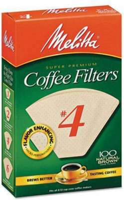 #4 Cone Coffee Filters, Unbleached Natural Brown, 100 Total Filters Count - Pack