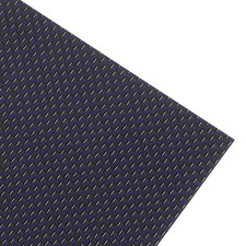 Kohlefaserplatte 3K 250x100x2mm mit blauen Metalldr&auml;hten f&uuml;r 1 St&uuml;ck