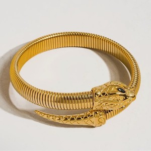 Authentic Flanerie by Maiq, 18K Gold Plated Serpent Bangle Bracelet