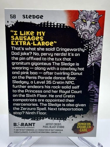 Dungeon Crawler Carl SLEDGE #58 EMERALD GREEN VARIANT SP RARE Borant Card image 2