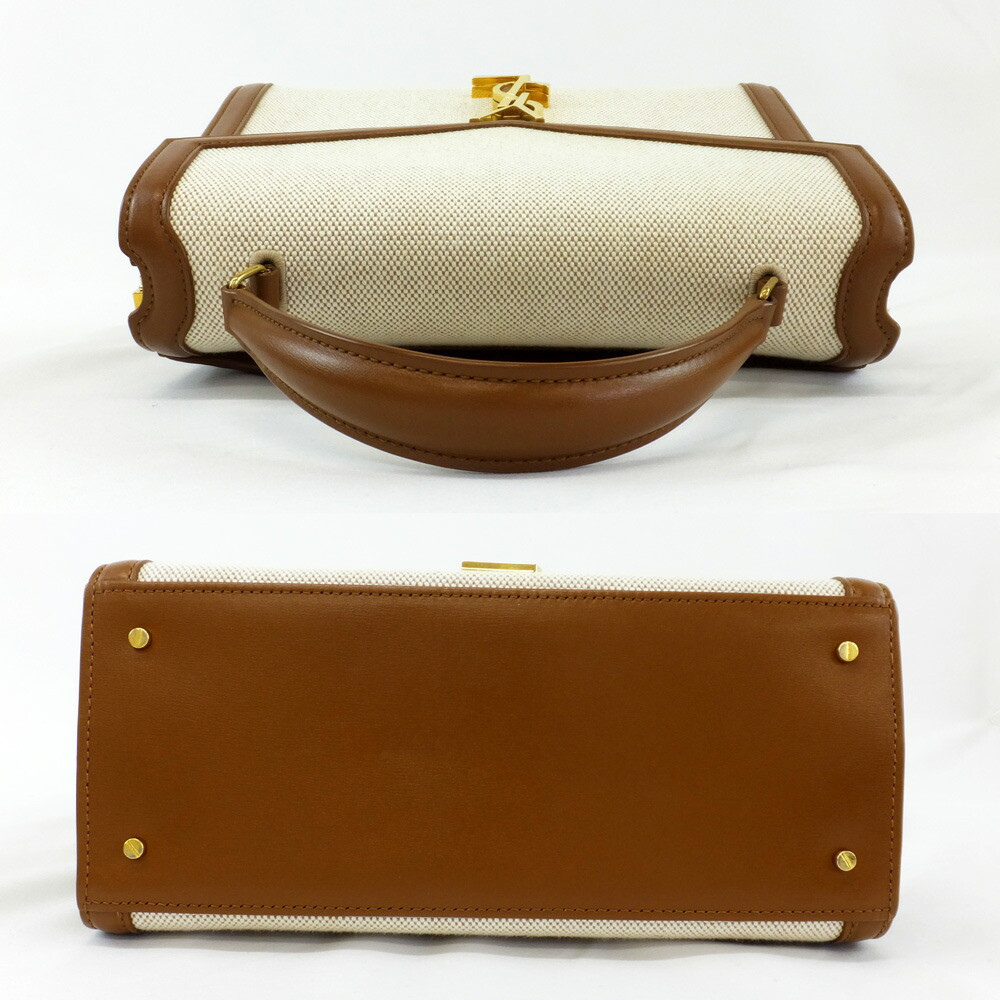 AUTENTICA BORSA YVES SAINT LAURENT CASSANDRA 2 VIE TELA PELLE DONNA F S