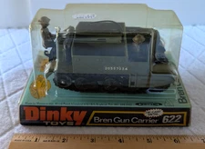 Vintage Dinky Toys #622 Bren Gun Carrier & 2 Crew NEW Box & Bubble Decals