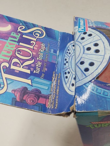 Vintage TMNT Trolls Raph Troll Figure Playmates 1992 New In Box MOC Purple Acces - Picture 17 of 19