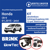 AnhäNgerkupplung Abn. U.13Pol Spez E-Satz FüR Honda CR-V Iv Typ Rm 01.2015-Jetzt