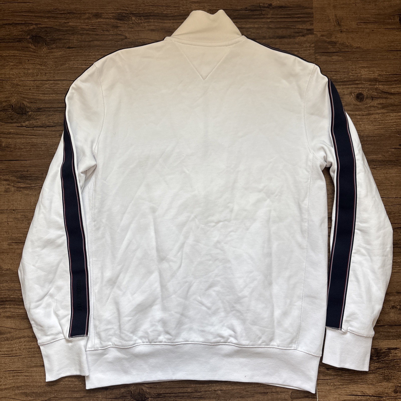 Tommy  Hilfiger Track ZipUp Jacket Men’s Medium NWT White/Blue Stripe Longsleeve image 9