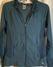 RBX Womens Hooded Zip Front Jacket With Pockets, Size Medium, Thumbholes