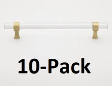 *10-PACK* GlideRite 6-1/4 in.  Acrylic with Satin Gold Base Cabinet Drawer Pull