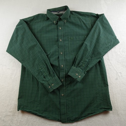 Ariat Pro Series Shirt Men’s Large Emile Plaid Green Long Sleeve Button Front