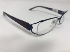 Laura Ashley Blue Plum Demolens Eyeglasses Metal Frame Amber Authentic 52mm K05