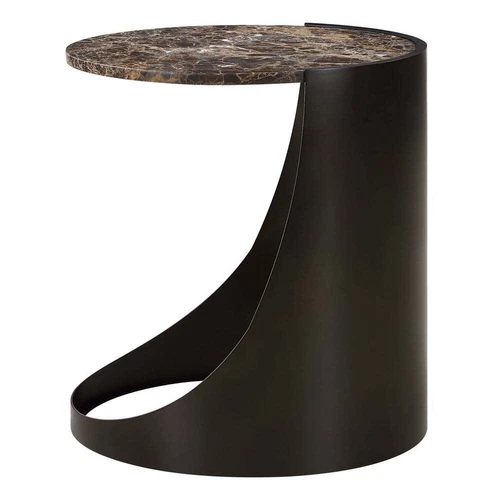 WELLING CONTEMPORARY SLEEK METAL & MARBLE TOP ACCENT END TABLE UTTERMOST 50095 - Picture 4 of 6