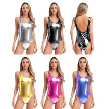 Women Leotard Rave Jumpsuit Carnival Bodysuit Sleeveless Adult Yoga Backless