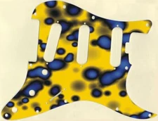 Stratocaster Strat Pickguard Custom to fit Fender SSS11 Hole ELITE Blue Blotch Y