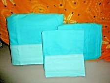 TARGET ROOM ESSENTIALS TWO-TONED AQUA BLUE 3PC XL TWIN SHEET SET