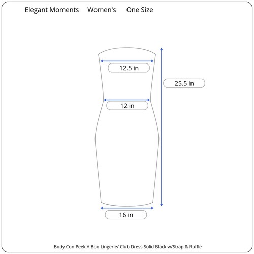 Elegant Moments Lingerie Women's One Size Peek A Boo Mini Dress #8972 New Open - Picture 2 of 15