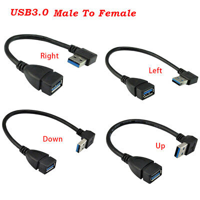 18cm,Small Size Light Weight and Easy to Carry Length Normal USB 3.0 Right Angle 90 Degree Extension Cable Male to Female Adapter Cord 