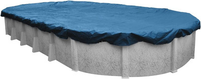 351625-4PM Heavy-Duty Blue Winter Pool Cover for Oval above Ground Swimming Pool