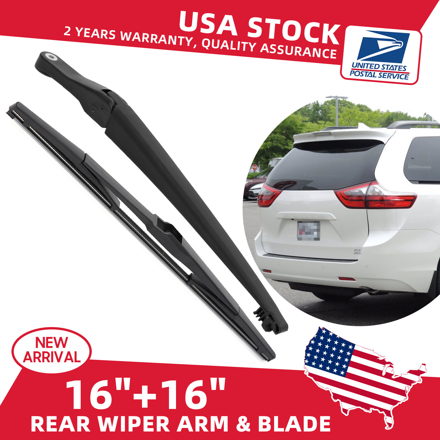 Toyota Sienna 2011-2020 Rear Wiper Arm & Blade Set 85241-08020