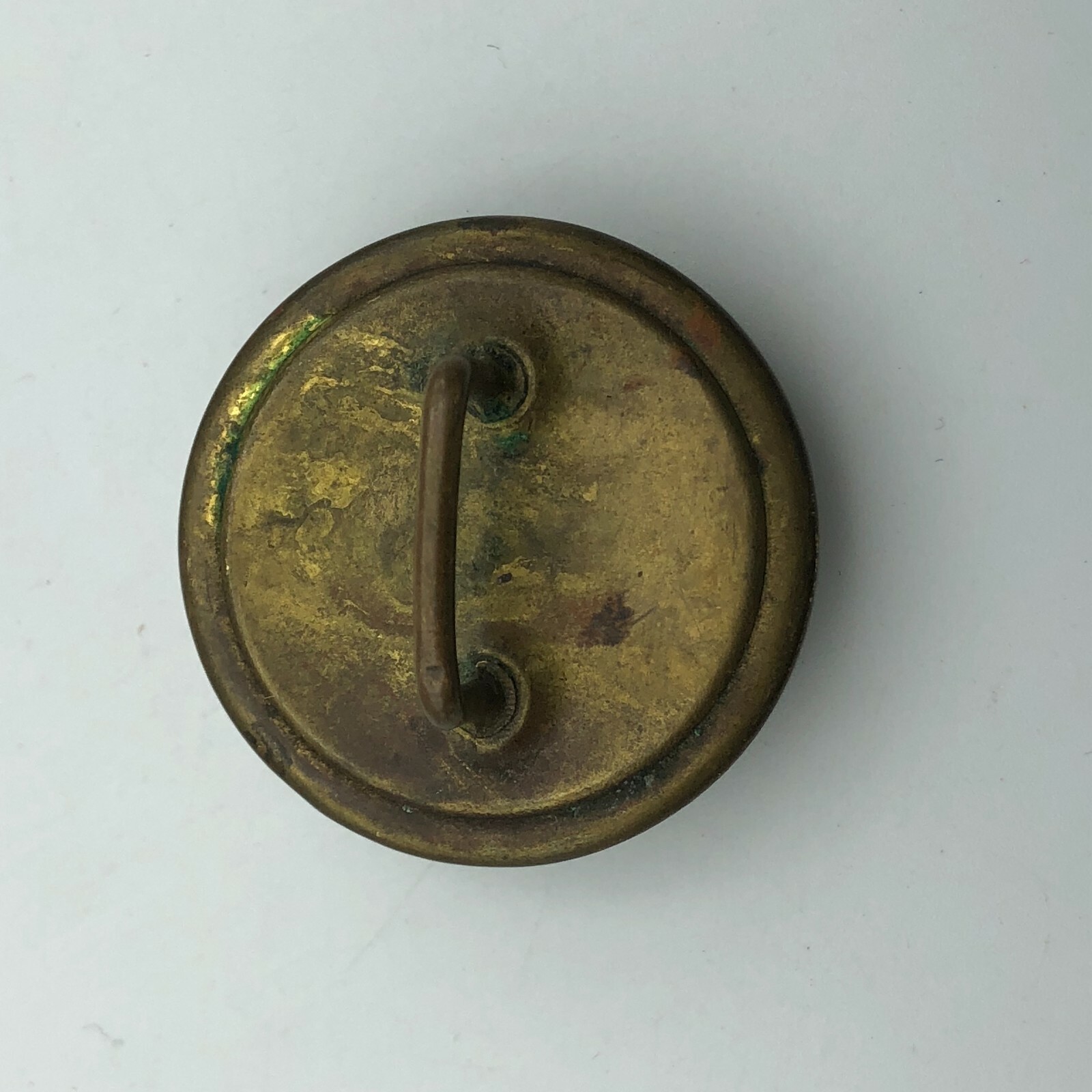 Horse Bridle Rosette Brass Glass Vintage Antique 1-1/2" Diameter Older Rough