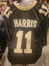 Deonte Harris Signed New Orleans Saints Black Jersey Beckett COA 