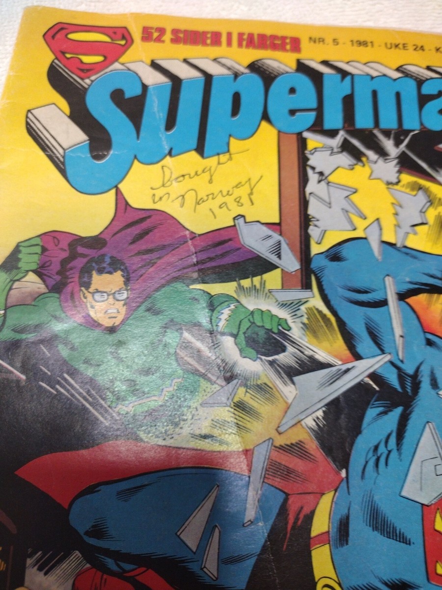 Dc Comics Book Supermann Bought in Norway 1981, Finland NR5 uke24