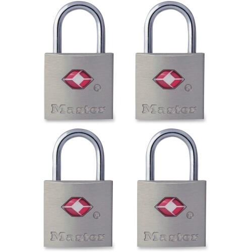 Master Lock 7/8in (22mm) Wide Solid Metal TSA-Accepted Luggage Lock; 4 Pack -...