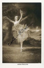 Anna Pavlova 3 -- Signed Vintage Photo Postcard Copy