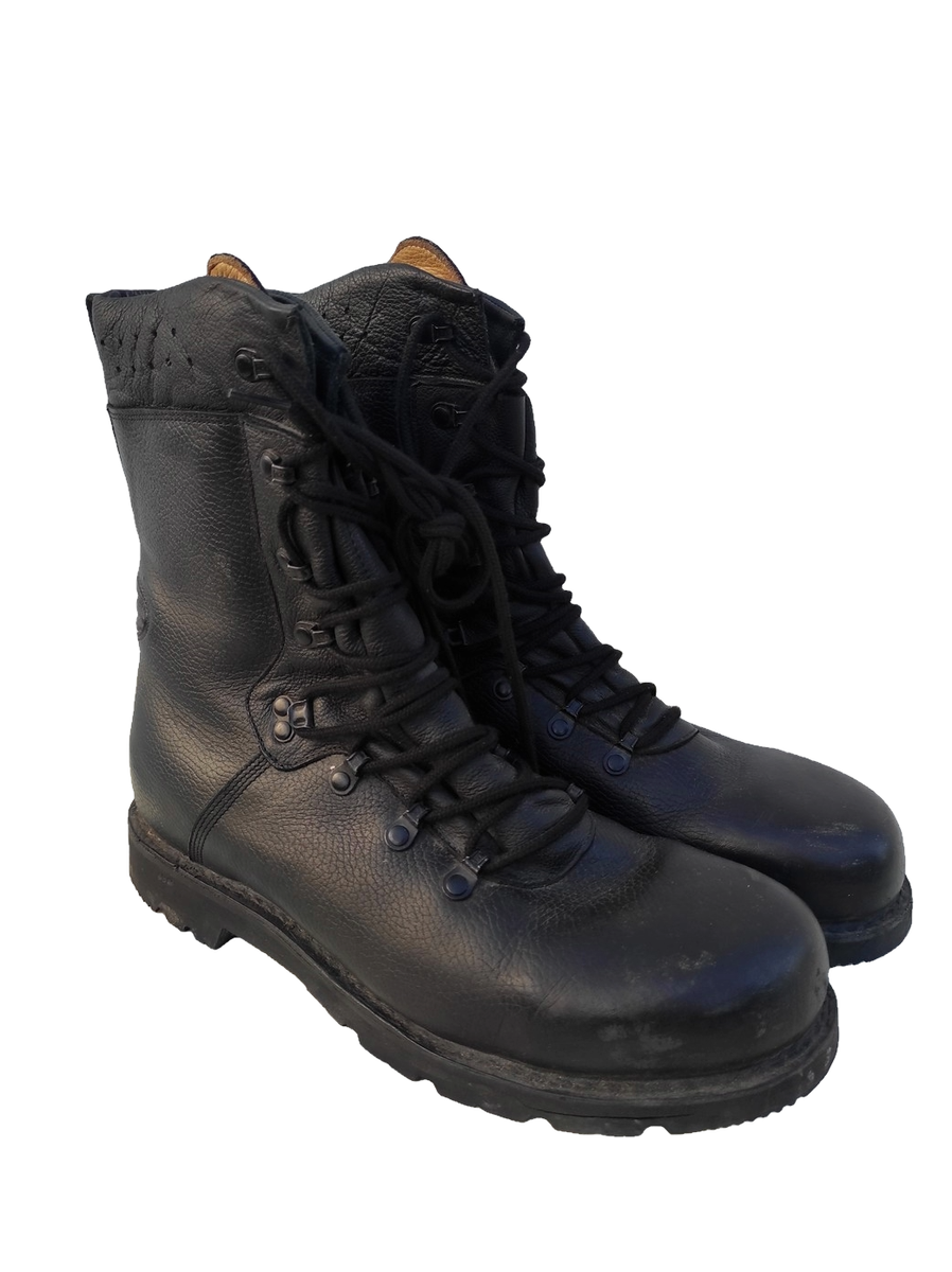 Authentic German army boots Black leather para combat military