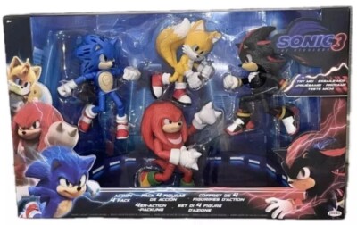 Sonic the Hedgehog 3 Movie SONIC & SHADOW Light Up Figures 4-Pack Knuckles Tails